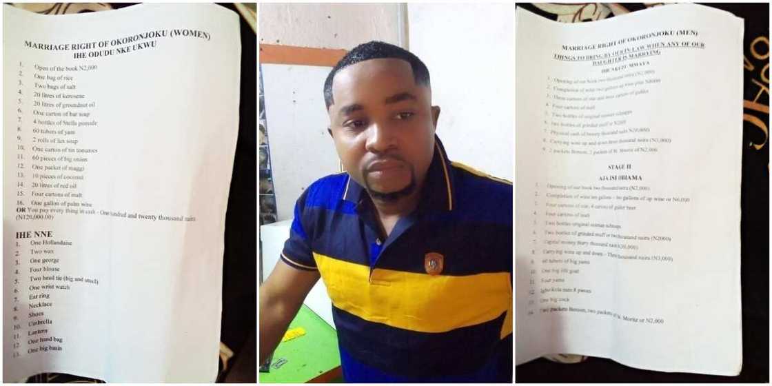 Igbo Man Expresses Surprise at the Marriage List He Was Given, Shares Photos of it, Many Say it is Cheap Igbo Man Expresses Surprise at the Marriage List He Was Given, Shares Photos of it, Many Say it is Cheap