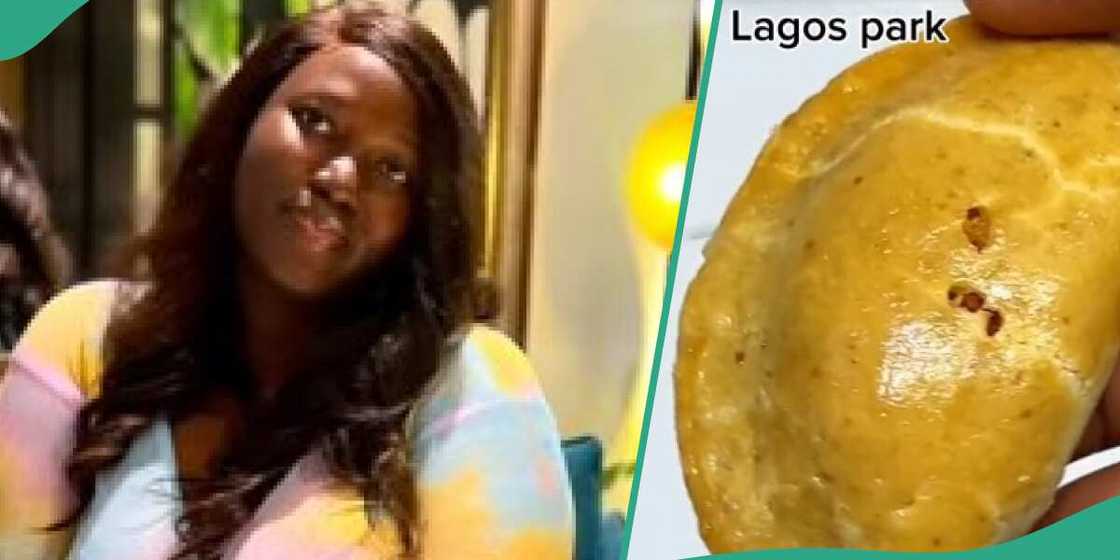 Nigerian lady finds rice in N50 meat pie she bought, cries out Nigerian lady finds rice in N50 meat pie she bought, cries out