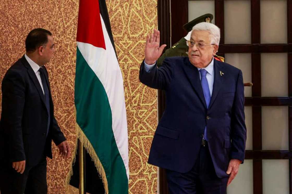 Palestinian Authority President Mahmud Abbas on March 31, 2024 in Ramallah, in the occupied West Bank Palestinian Authority President Mahmud Abbas on March 31, 2024 in Ramallah, in the occupied West Bank