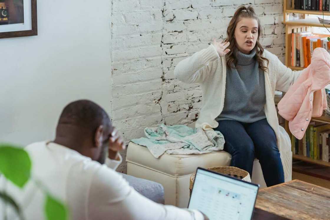 A woman is arguing with her boyfriend A woman is arguing with her boyfriend