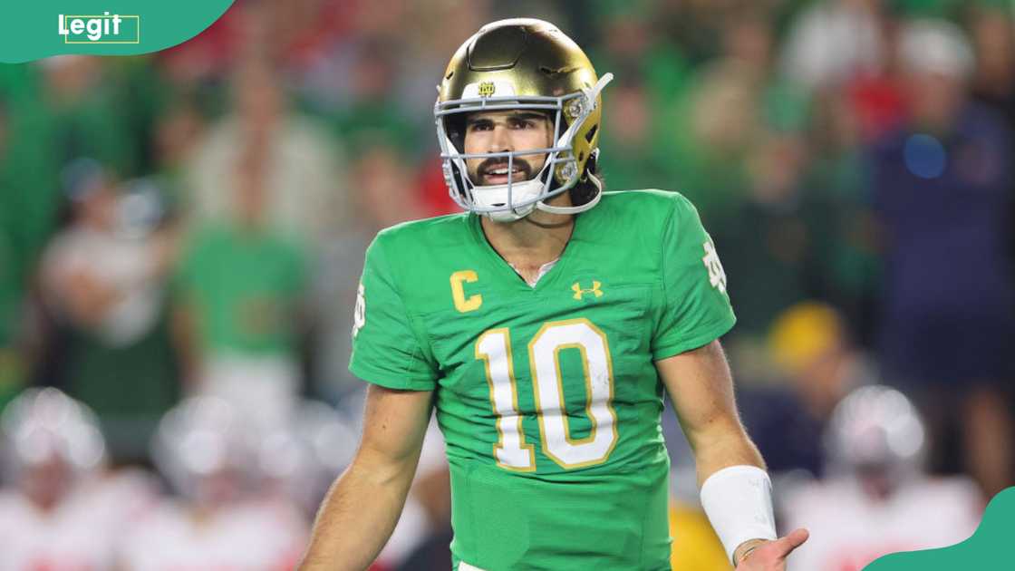 Sam Hartman #10 at Notre Dame Stadium Sam Hartman #10 at Notre Dame Stadium