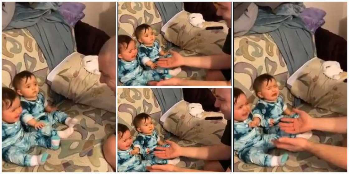 Viral video captures priceless reaction of twin kids on seeing their father after he shaved for the 1st time Viral video captures priceless reaction of twin kids on seeing their father after he shaved for the 1st time