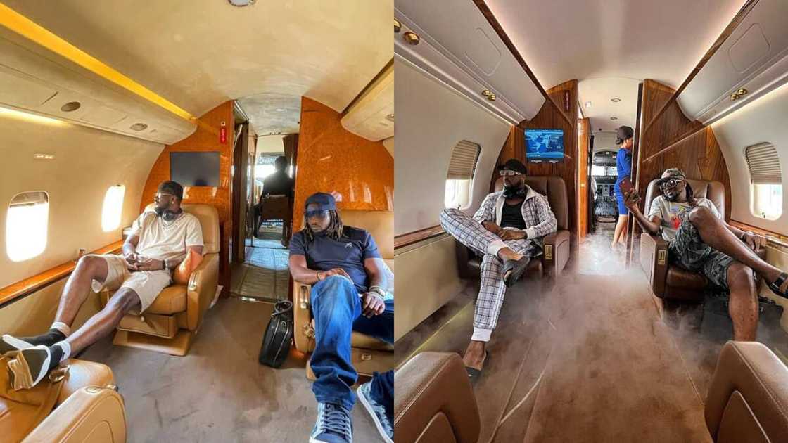 Peter and Paul Okoye inside their aircraft Peter and Paul Okoye inside their aircraft