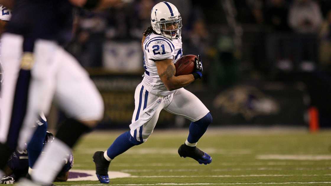 DB Bob Sanders of the Indianapolis Colts makes an interception DB Bob Sanders of the Indianapolis Colts makes an interception
