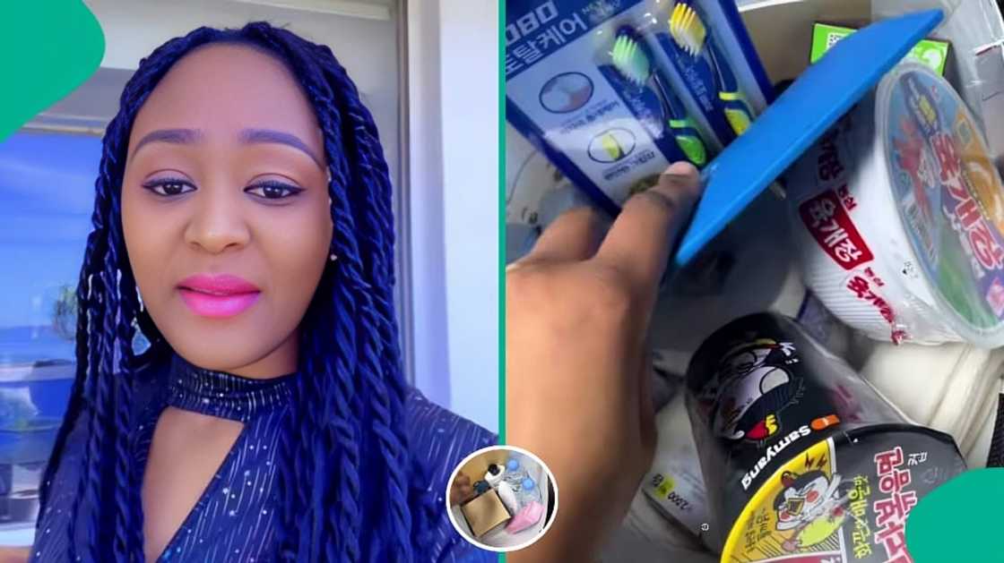 Lady receives cream, slippers and more in university welcome package