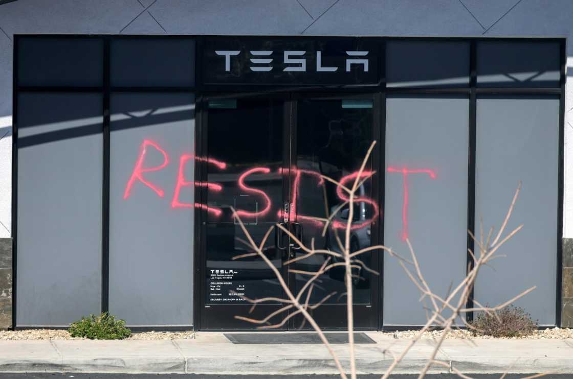 The March 18 attack on a Tesla collision center in Las Vegas was one of a number against Tesla cars and businesses The March 18 attack on a Tesla collision center in Las Vegas was one of a number against Tesla cars and businesses