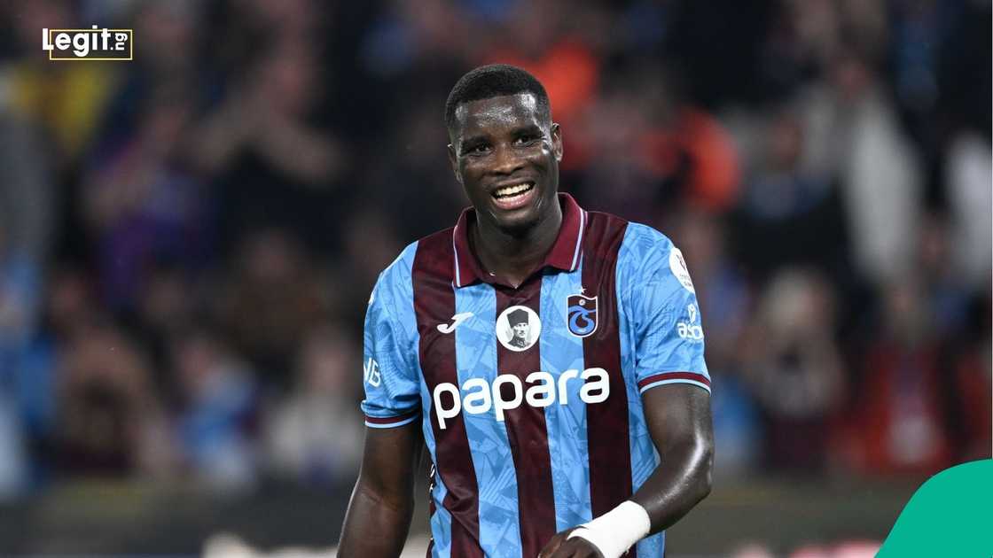 Paul Onuachu, Turkish Super Lig, Trabzonspor, Ikas Eyupspor, Papara Park, Trabzon, Turkiye. Paul Onuachu, Turkish Super Lig, Trabzonspor, Ikas Eyupspor, Papara Park, Trabzon, Turkiye.