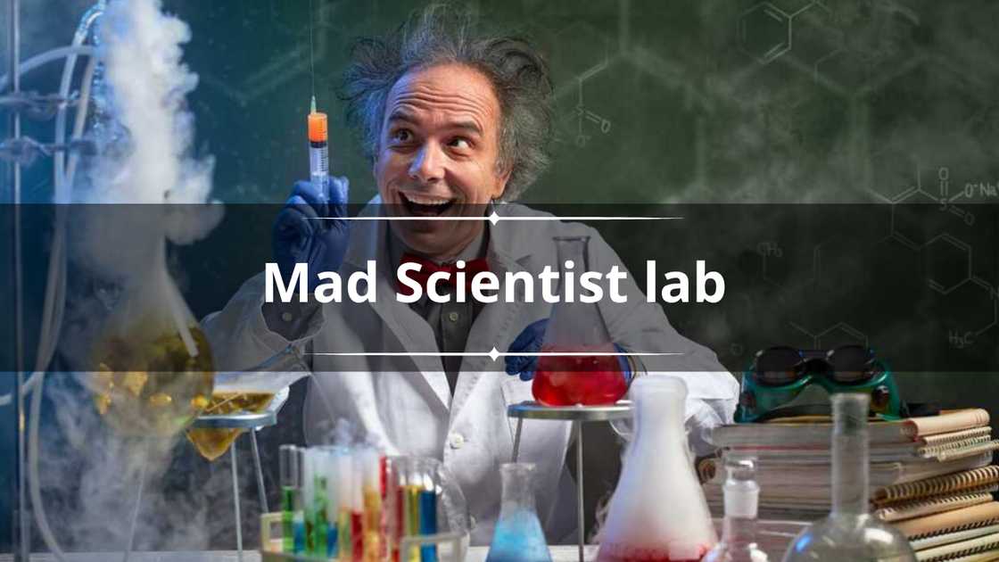 A mad scientist uses a hypodermic needle during an experiment to improve a golf ball.