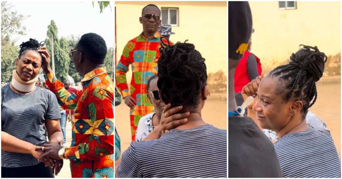 Pastor Paul Enenche heals woman at polling unit. Pastor Paul Enenche heals woman at polling unit.