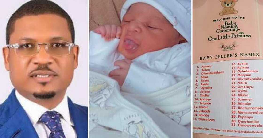 Hon Shina Peller, 31 names, newborn daughter Hon Shina Peller, 31 names, newborn daughter