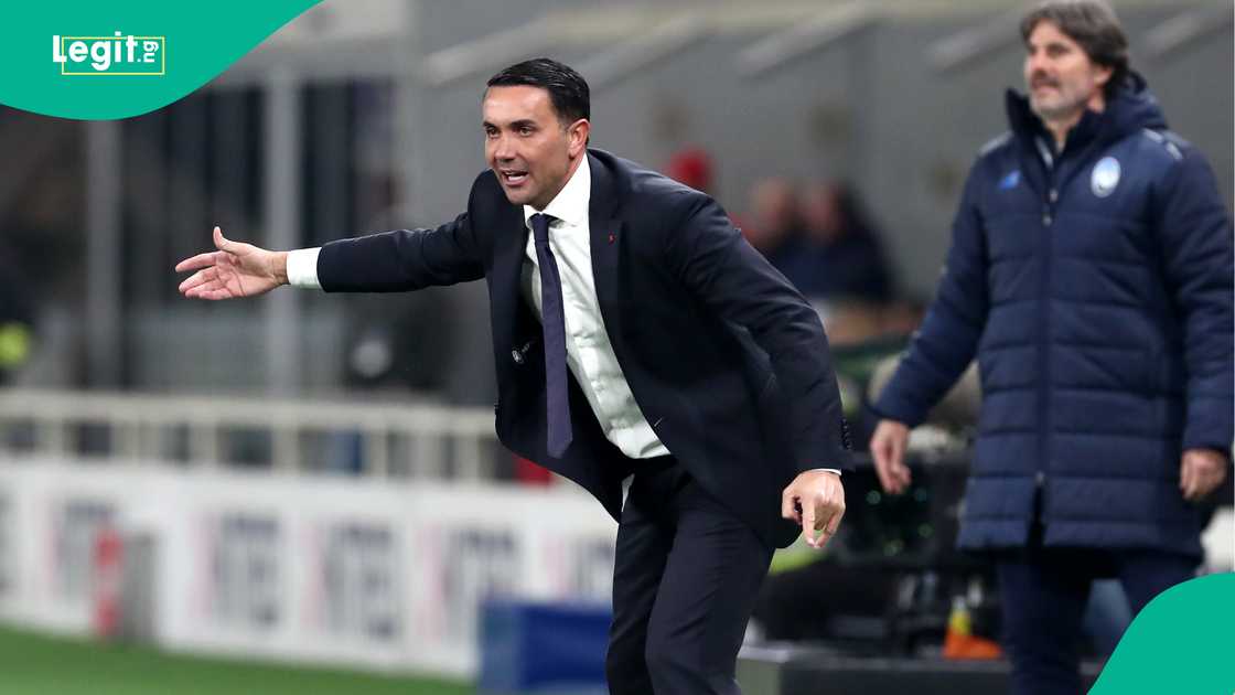 Raffaele Palladino, Atalanta, Fiorentina, New Balance Stadium, Bergamo, Italy, Serie A. Raffaele Palladino, Atalanta, Fiorentina, New Balance Stadium, Bergamo, Italy, Serie A.