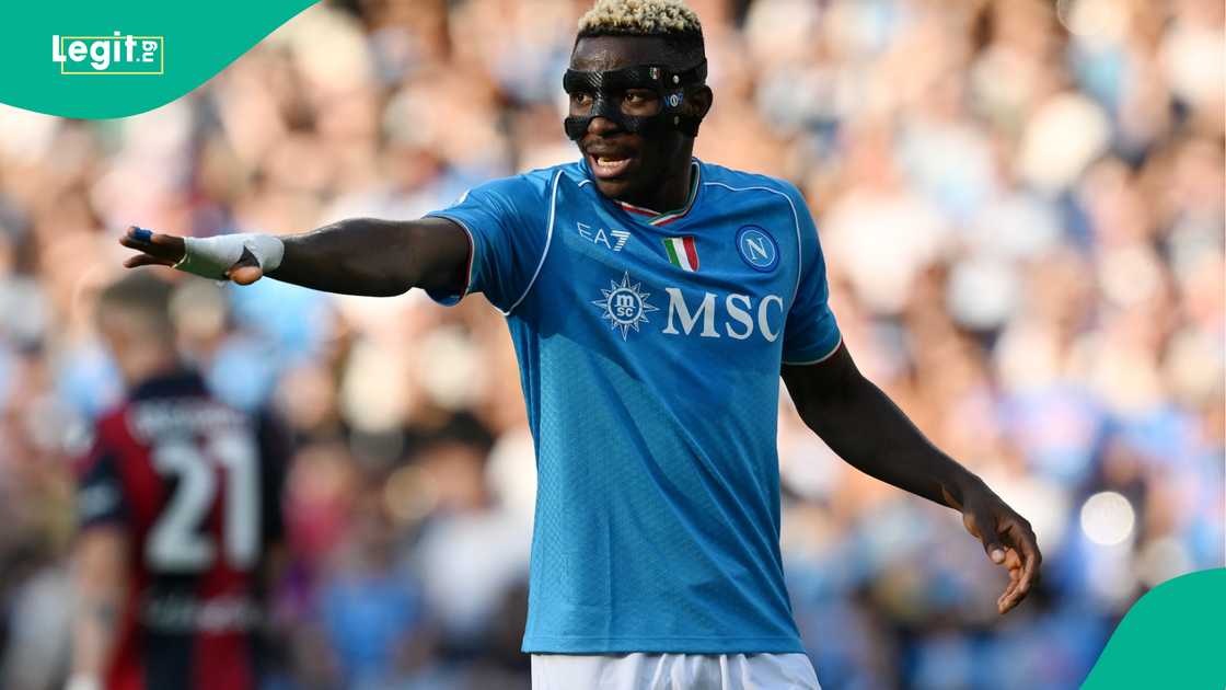 Victor Osimhen, Napoli, Bologna, Estadio Diego Armando Maradon, Naples, Italy. Victor Osimhen, Napoli, Bologna, Estadio Diego Armando Maradon, Naples, Italy.