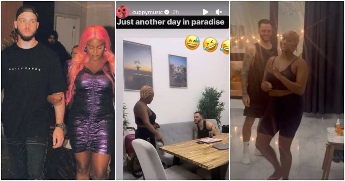 Nigerian singer DJ Cuppy and lover Nigerian singer DJ Cuppy and lover