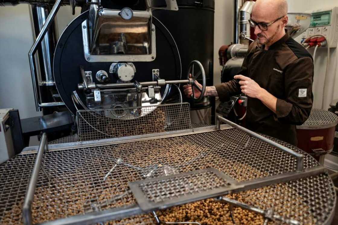 Guido Castagna toasts hazelnuts in his laboratory Guido Castagna toasts hazelnuts in his laboratory