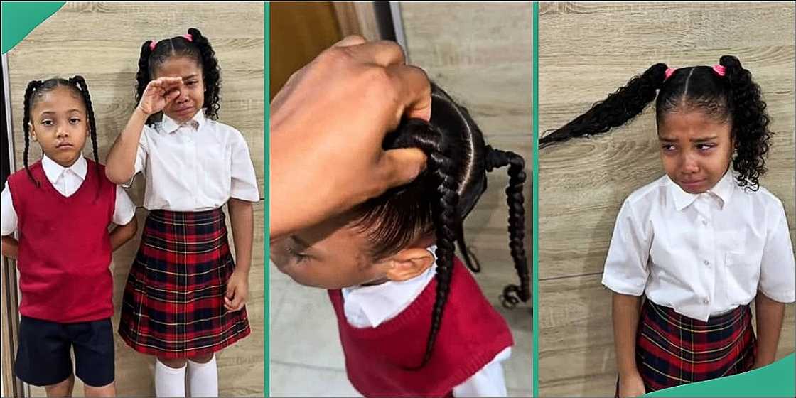 Little girl gets jealous over brother's hair length