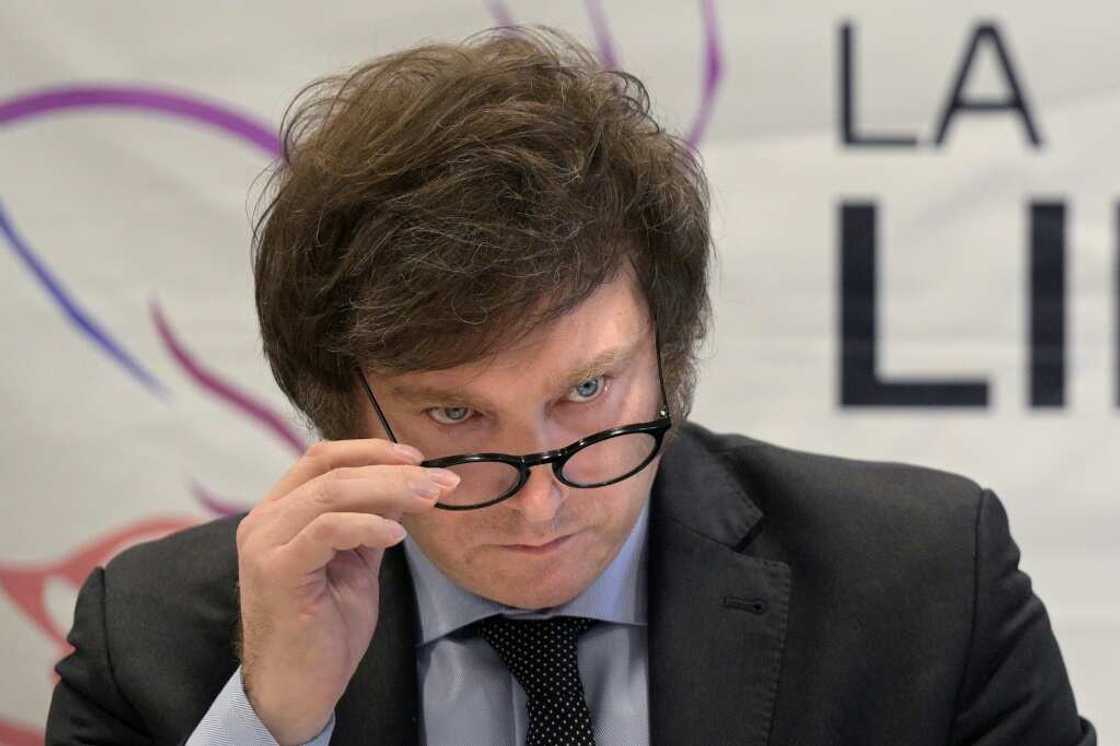 Lawmaker and presidential candidate Javier Milei, speaks during a press conference in Buenos Aires Lawmaker and presidential candidate Javier Milei, speaks during a press conference in Buenos Aires