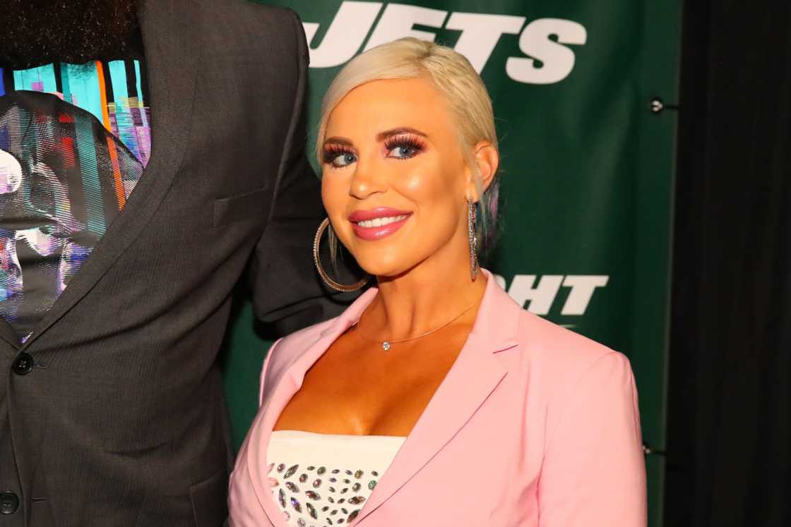 Wrestler Dana Brooke at the New York Jets New Uniform Unveiling