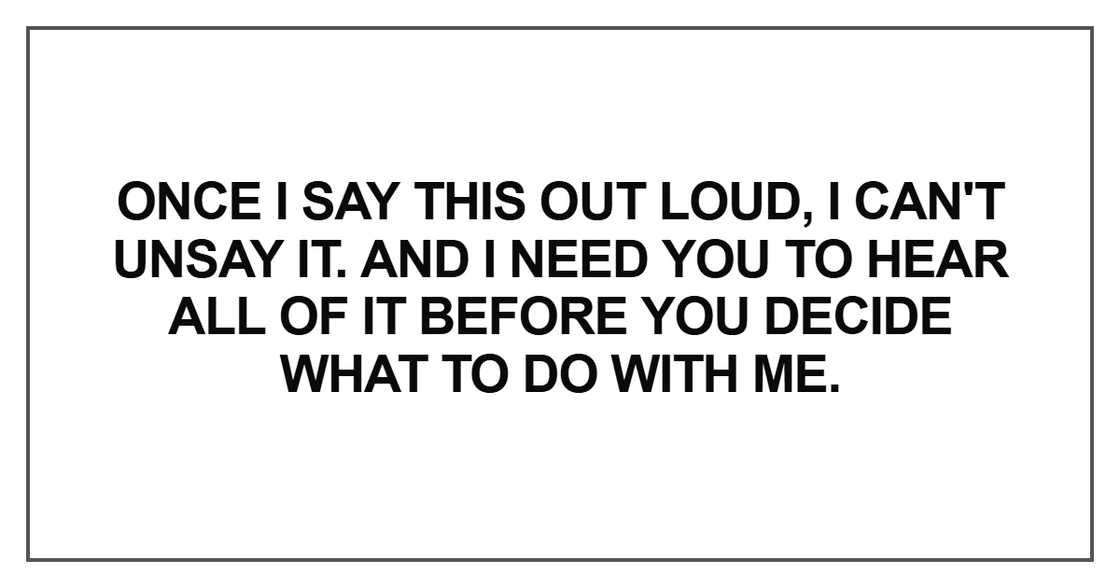 Once I say this out loud Once I say this out loud