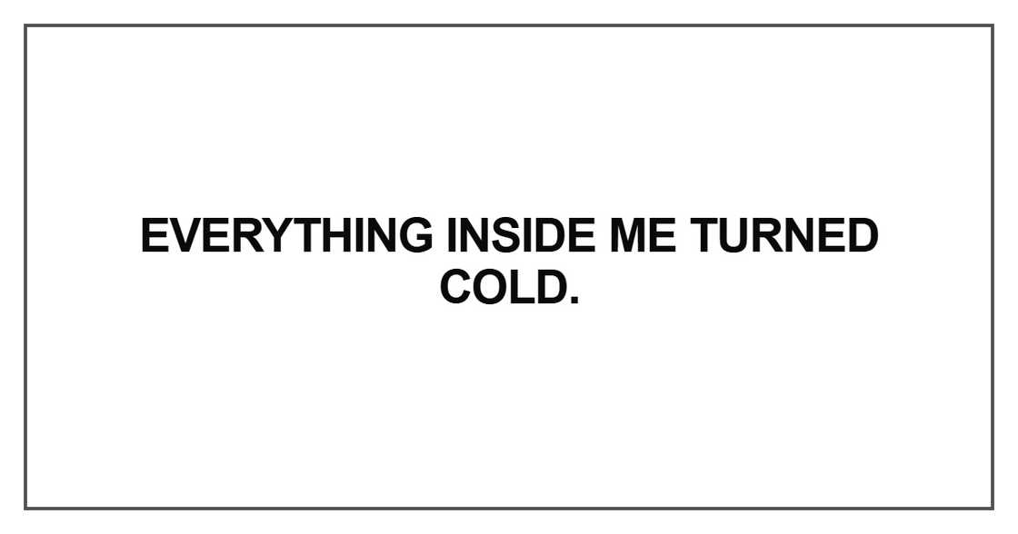 Everything inside me turned cold