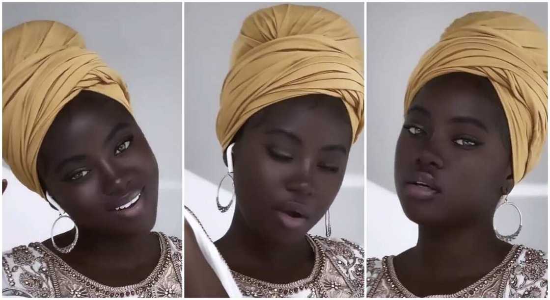 Pretty girl with black skin. Pretty girl with black skin.