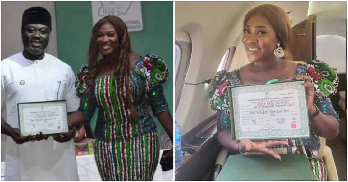 Mercy Johnson's husband, Prince Odi's certificate of return