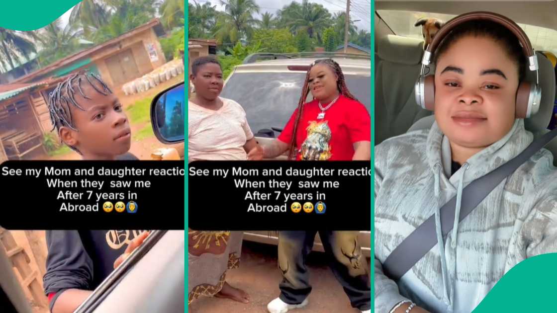 Lady returns from abroad after 7 years. Lady returns from abroad after 7 years.