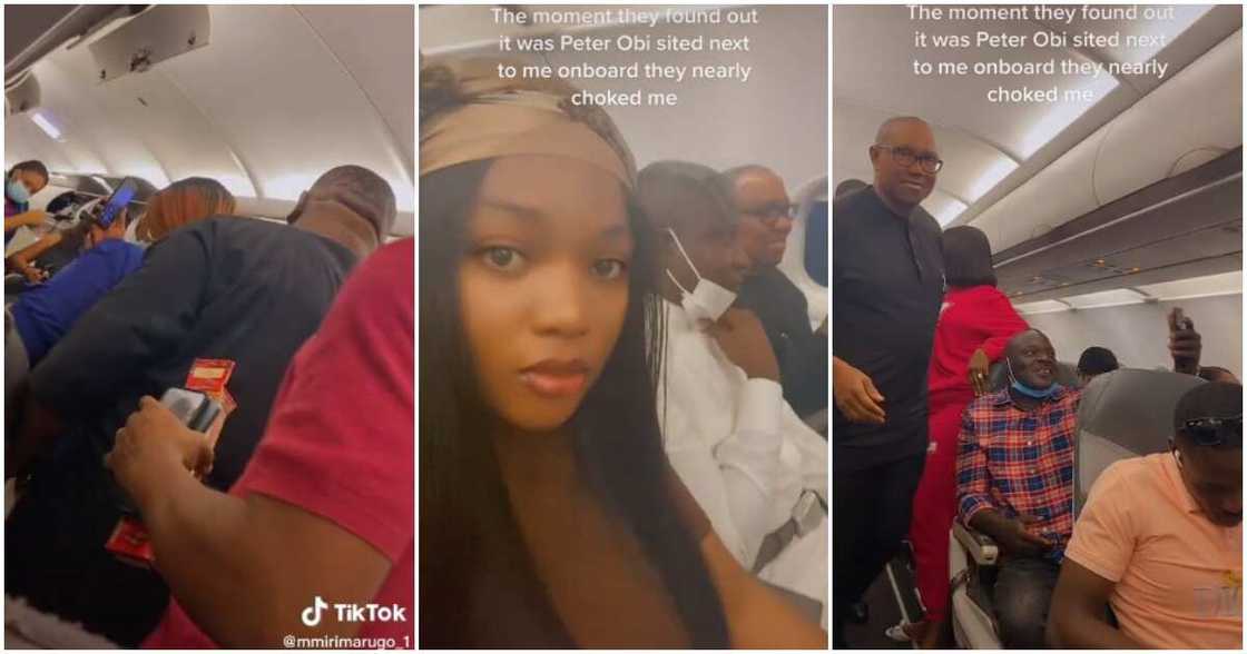 Peter Obi latest news, Peter Obi latest video, Peter Obi spotted on a plane, people rush Peter Obi on a plane