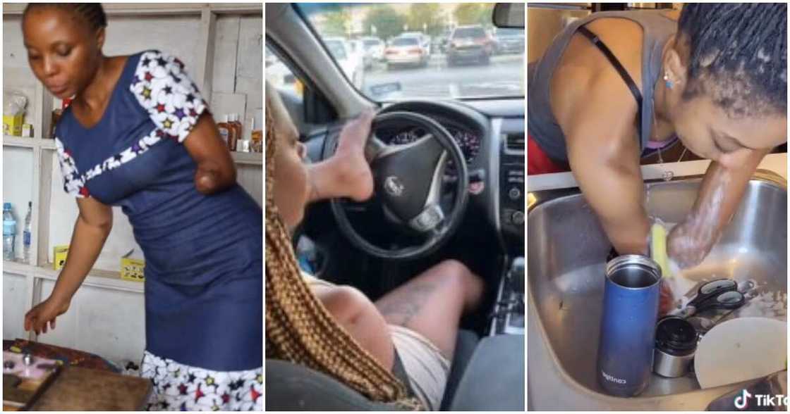 Ability in disability, ladies who lost limbs, Lucy Akogo, lady without hands drives car, ladies without hands