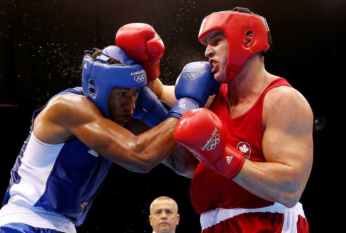 Tony Yoka dans un combat aux jeux olympiques