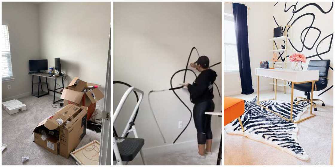 Lady transforms small room into beautiful office herself, photos go viral, leaves many people surprised Lady transforms small room into beautiful office herself, photos go viral, leaves many people surprised