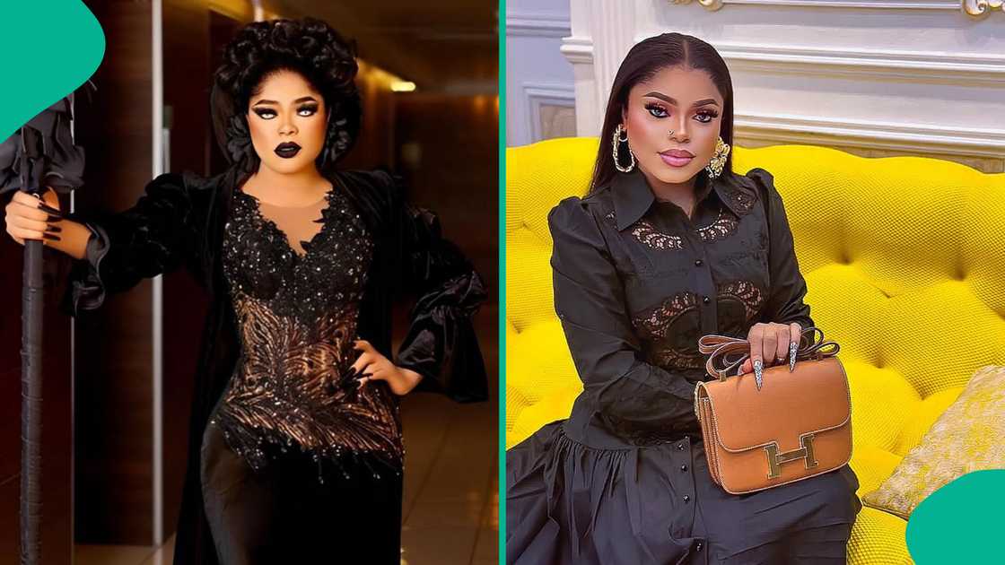 Bobrisky rocks black attire