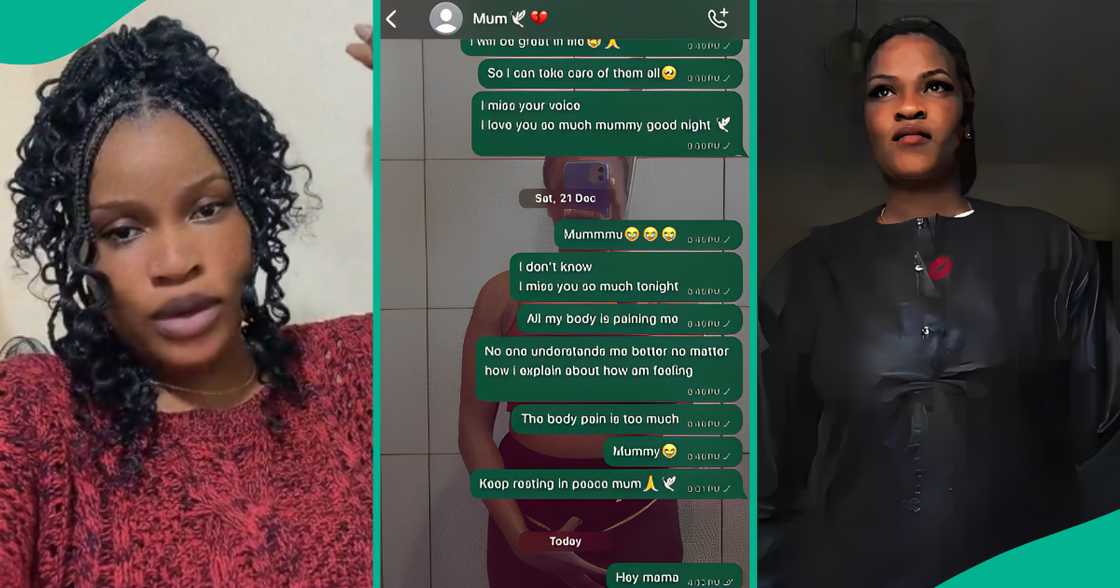 Lady shares surprising reply she got after chatting up her late mum on WhatsApp. Lady shares surprising reply she got after chatting up her late mum on WhatsApp.
