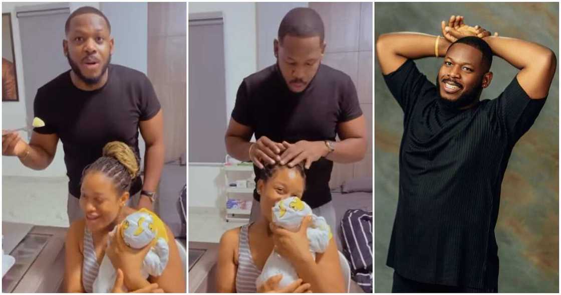 BBNaija All Stars Frodd with wife and baby, BBNaija Frodd BBNaija All Stars Frodd with wife and baby, BBNaija Frodd