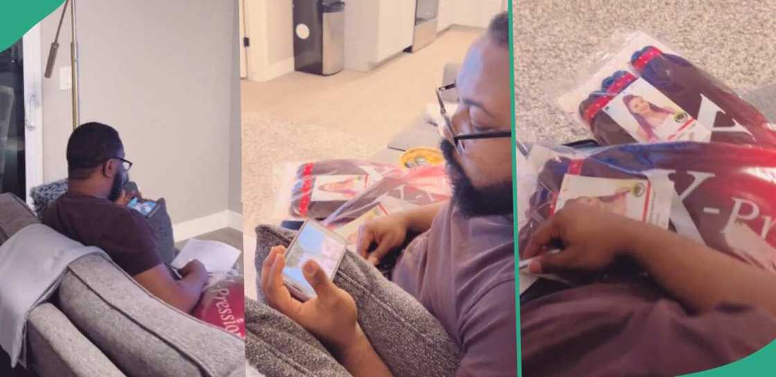 Man takes notes as he learns hair braiding online after finding out how expensive it is in Canada Man takes notes as he learns hair braiding online after finding out how expensive it is in Canada