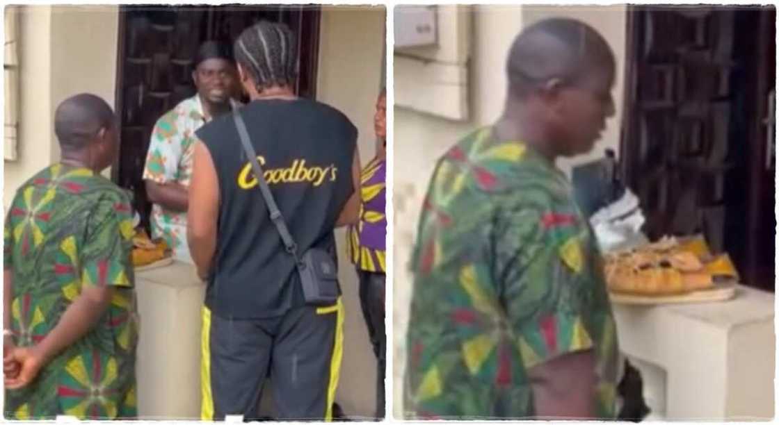 Photos show when a man returned to his family after many years of being away. Photos show when a man returned to his family after many years of being away.