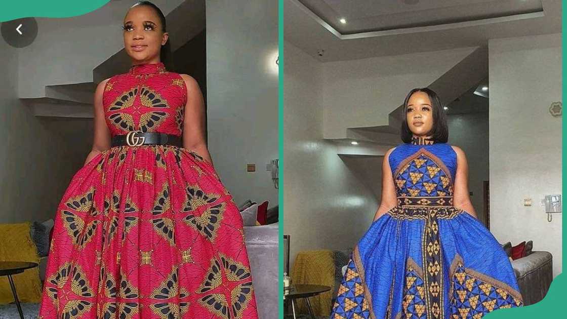 High-Neck Ankara A-Line Gown High-Neck Ankara A-Line Gown