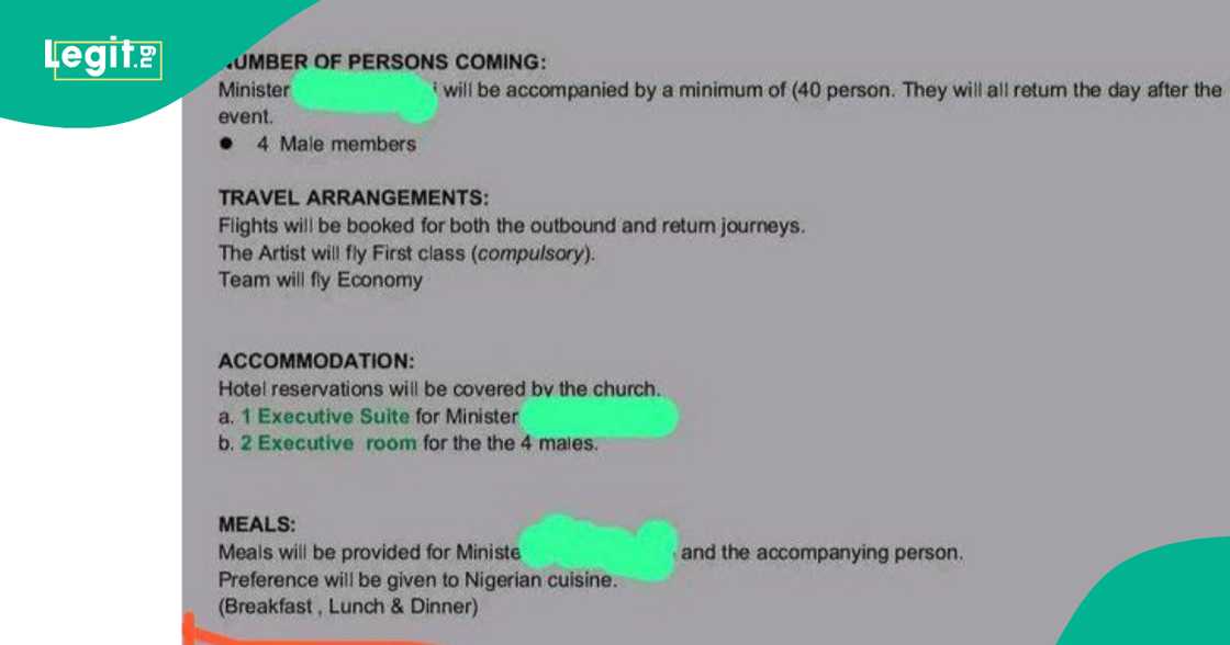 Gospel singer allegedly sends rate card to church. Gospel singer allegedly sends rate card to church.