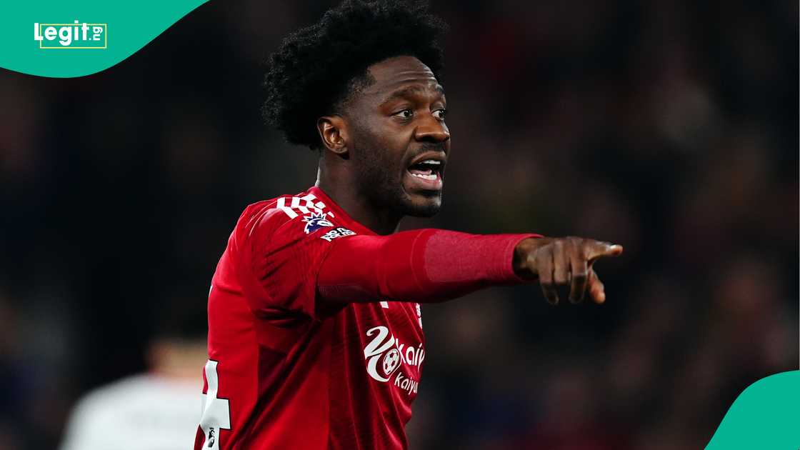Ola Aina, Nottingham Forest, Liverpool, City Ground, Nottingham, England, Premier League. Ola Aina, Nottingham Forest, Liverpool, City Ground, Nottingham, England, Premier League.