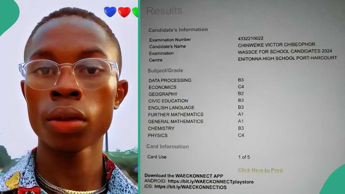 Port Harcourt boy celebrates after passing WAEC.