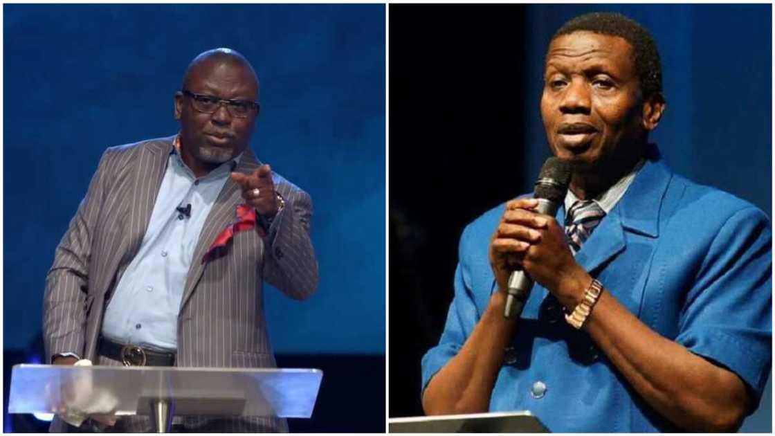 A collage of the pastor and the overseer of RCCG, Pastor E A Adeboye A collage of the pastor and the overseer of RCCG, Pastor E A Adeboye