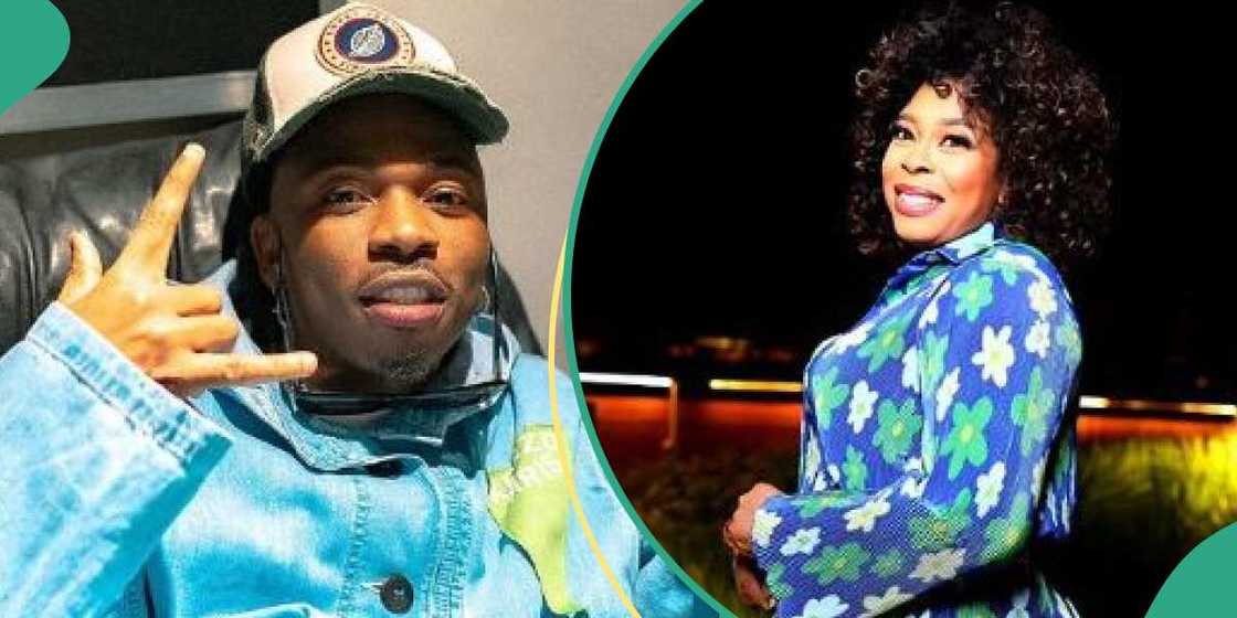 Nigerian singer Mayorkun and his mum Nigerian singer Mayorkun and his mum