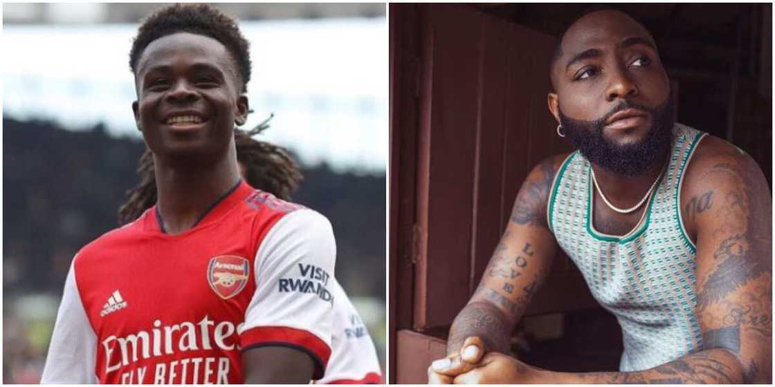 Bukayo Saka, Davido Bukayo Saka, Davido