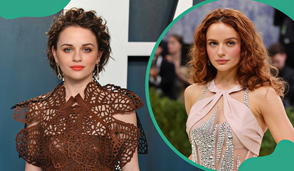 Joey King poses on the red carpet of the Met Gala and the Vanity Fair Oscar party