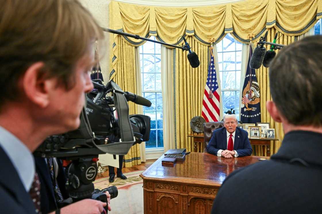 US President Donald Trump speaks to the press before signing an executive order in the Oval Office of the White House on January 30, 2025 in Washington, DC. US President Donald Trump speaks to the press before signing an executive order in the Oval Office of the White House on January 30, 2025 in Washington, DC.