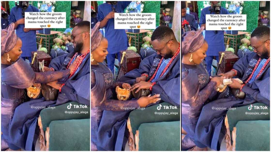 Bride and groom/lady rubs husband's chest. Bride and groom/lady rubs husband's chest.