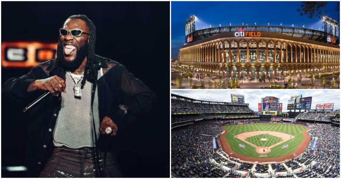 Photos of Burna Boy and NYC Citi Field