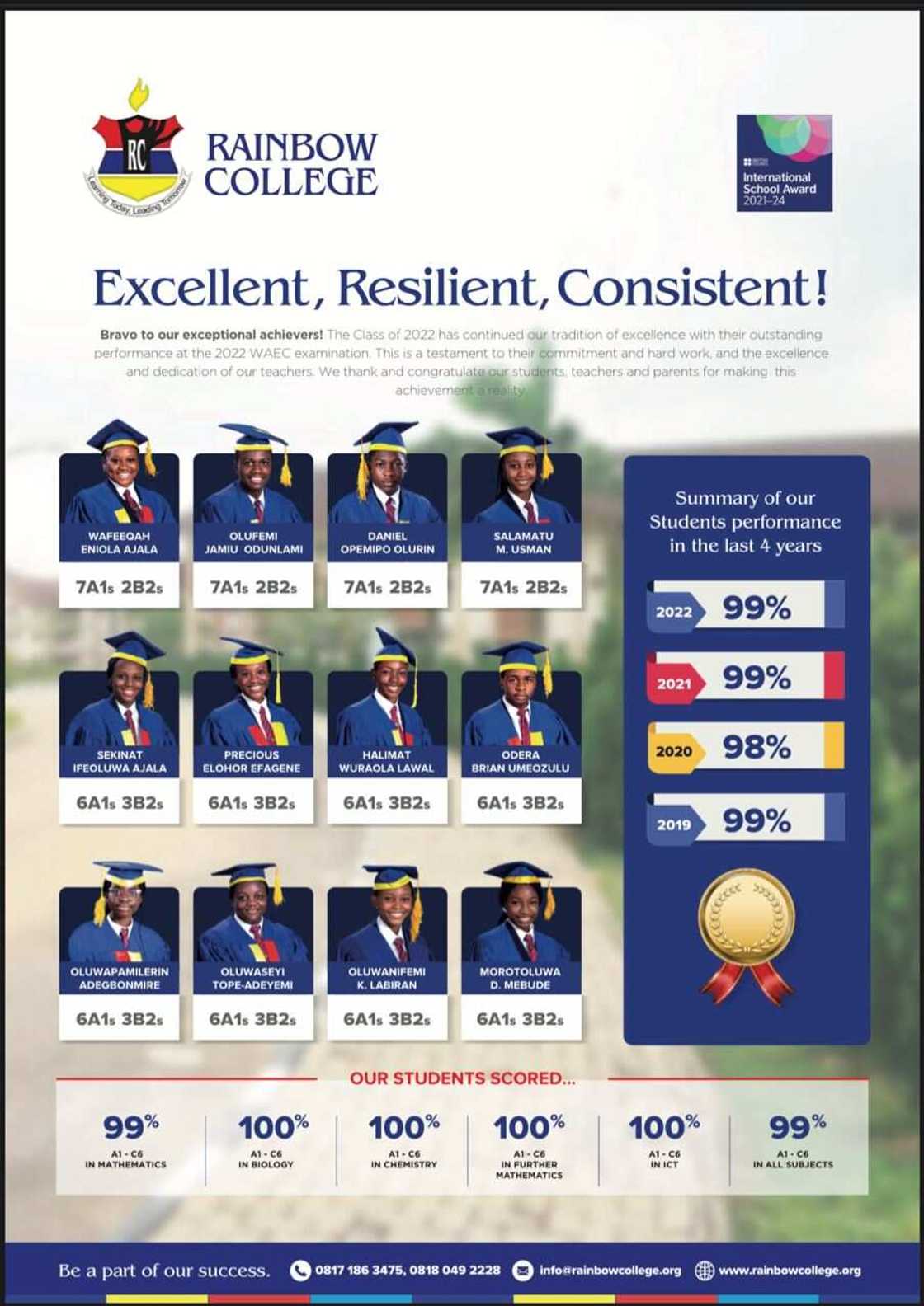Rainbow College Shines Yet Again with 2022 WASSCE Results Rainbow College Shines Yet Again with 2022 WASSCE Results
