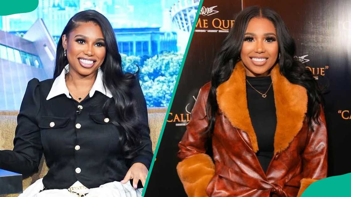 A happy Deiondra wearing official outfits A happy Deiondra wearing official outfits