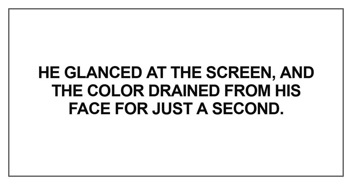 He glanced at the screen He glanced at the screen
