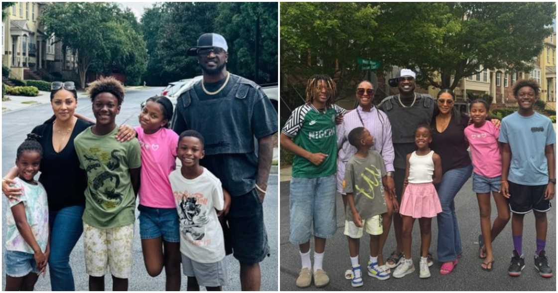 Peter Okoye visits twin brother's wife and children i Atlanta